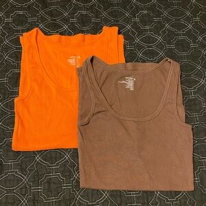 Old Navy ribbed long tank tops • lot of 2